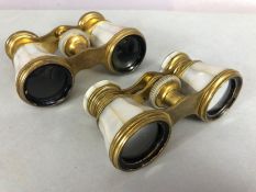 Two pears of mother of pearl opera glasses