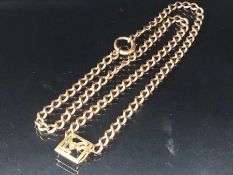 9ct Rose Gold chain, approx 46cm in length with affixed 9ct Gold pendant letter 'A' total weight