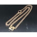 9ct Rose Gold chain, approx 46cm in length with affixed 9ct Gold pendant letter 'A' total weight