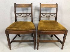 Pair of antique chairs with upholstered seats