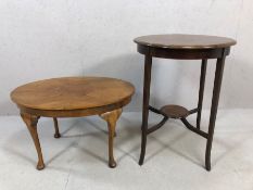 Two occasional tables, one Edwardian with inlay