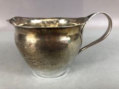 Silver Victorian hallmarked hammered milk jug hallmarked for Birmingham 1899 approx 7cm tall and