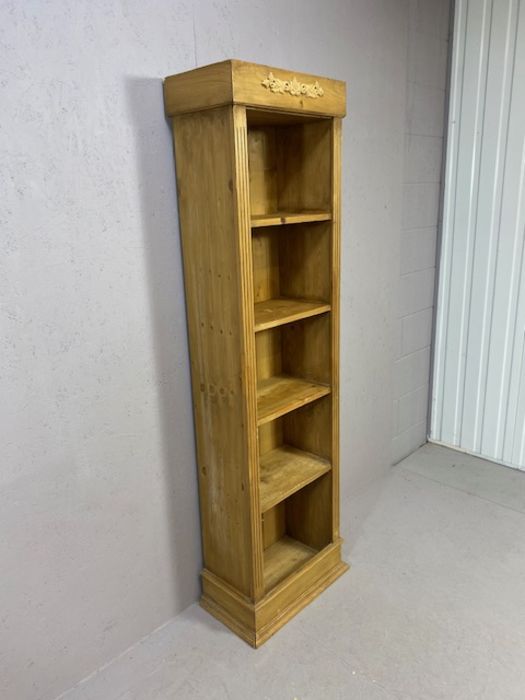 Pine book case with four shelves approx 50cm x 29cm x 182cm - Image 2 of 7