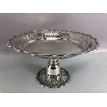 Victorian Silver hallmarked Tazza with pierced decoration on stepped and pierced foot hallmarked for