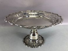 Victorian Silver hallmarked Tazza with pierced decoration on stepped and pierced foot hallmarked for