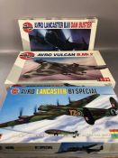 Three AIRFIX unassembled 1:72 scale models: Avro Lancaster B1 Special, Avro Lancaster BR Dam
