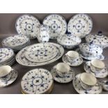 Collection of Royal Copenhagen ‘blue fluted half lace’ pattern dinner and tea ware to include 2