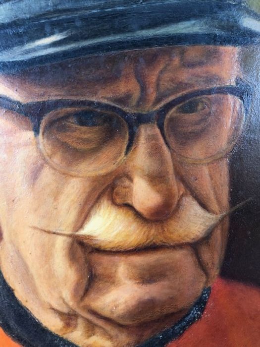 Oil on board of a Chelsea Pensioner, approx 38cm x 32cm, in gilt frame - Image 4 of 8