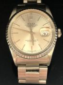 Rolex. A stainless steel automatic calendar bracelet watch Rolex Oyster Perpetual DATEJUST model