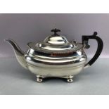 Silver hallmarked teapot on bun feet hallmarked for Sheffield total weight approx 673g