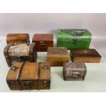 Collection of eight vintage decorative wooden boxes, the largest approx 20cm x 12cm x 10cm (8)