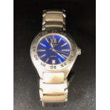 Tissot stainless steel wristwatch with Blue face and date aperture S463/563