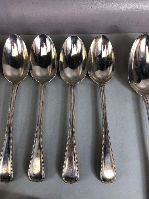 Silver hallmarked for London 1872 Victorian cutlery/ flatware by maker Chawner & Co (George - Image 10 of 31