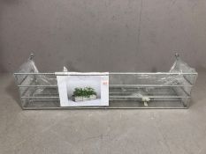 Metal window box, approx 104cm x 27cm x 26cm tall, new in packaging