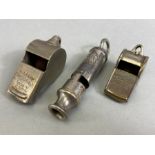 Three vintage whistles to include the ACME THUNDERER