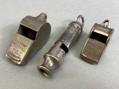 Three vintage whistles to include the ACME THUNDERER