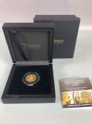 Gold Sovereign: Queen Elizabeth II Gold Sovereign dated 2002 boxed with paperwork