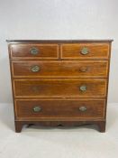 Victorian chest of five drawers with inlay detailing approx 105cm x 56cm x 113cm (A/F)