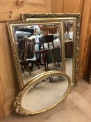 Collection of three modern gilt framed mirrors
