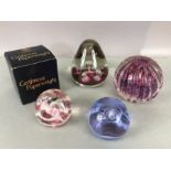 Collection of four Caithness paperweights one boxed