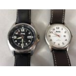 Two Jeep gents watches, both with leather straps, both boxed and with paperwork