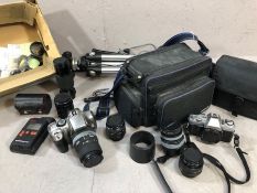 CANON EOS300D - DIGITAL CAMERA and a Minolta X - 300 with six lenses to include Sigma Zoom, 18 -