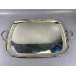 Large Hallmarked silver twin handled Tray or salver assayed for Sheffield 1924 by maker Harrison