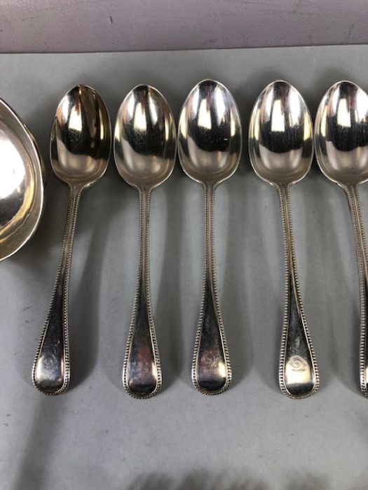 Silver hallmarked for London 1872 Victorian cutlery/ flatware by maker Chawner & Co (George - Image 7 of 31