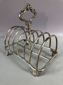 Silver hallmarked toast rack hallmarked for Birmingham approx 16 x 10 x 15cm tall possibly