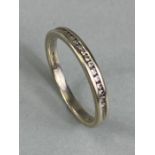 9ct White Gold half eternity ring set with Diamonds size approx 'I'