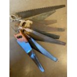 Vintage carpentry tools: quantity of vintage hand saws (8)