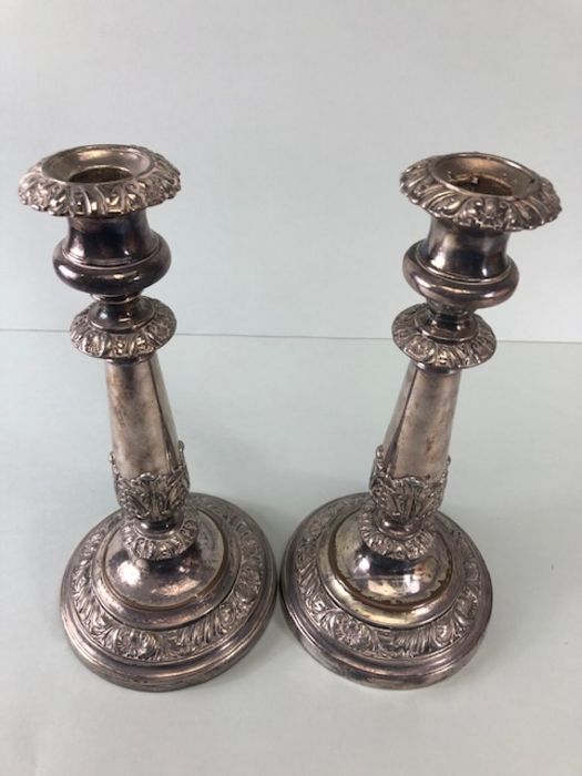 Pair of silver-plated candlesticks, approx 29cm in height - Image 2 of 3