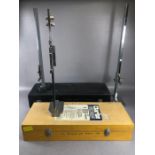 Precision measuring tools, three height gauges: a boxed Clarke 12'' Vernier heigh gauge, a