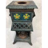 Victorian cast iron and enamel oil burner stove (A/F)