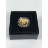 Gold coin: A Quarter Sovereign dated 2019 in original box and case