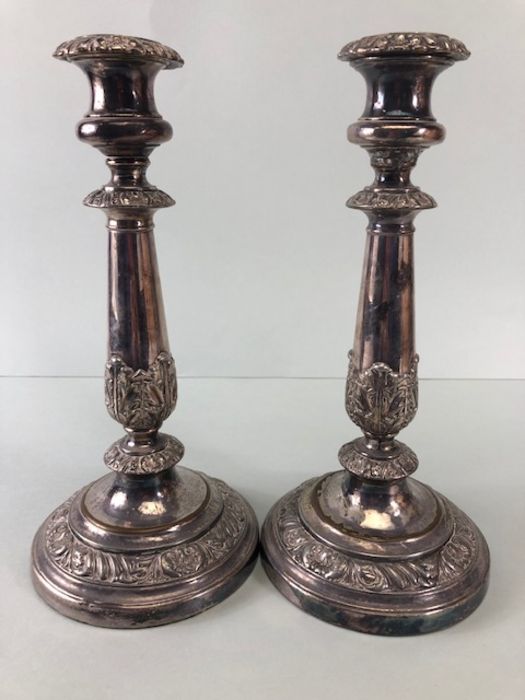 Pair of silver-plated candlesticks, approx 29cm in height - Image 3 of 3