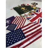 Decorators collection of bunting and Flags, a long string of vintage Boy Scout pennants relating