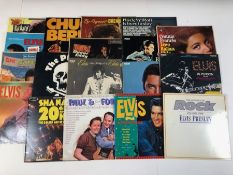 18 FIFTIES ROCK 'N' ROLL LPs including: Elvis Presley, Chuck Berry, Little Richard, Brenda Lee,