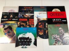 15 QUEEN/FREDDIE MERCURY LPs/12" including: Night At The Opera, Queen II, Live Killers, Mr. Bad Guy,