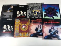 8 THIN LIZZY LPs including: Jailbreak, Black Rose, Live & Dangerous (x 2), Johnny The Fox, Thunder &