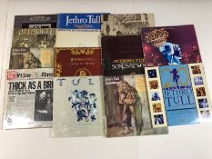 14 JETHRO TULL LPs including: Stand Up (UK Orig Pink Island Label), Benefit, Aqualung (x 2), Thick