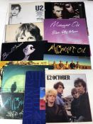 Collection of 11 U2 and Midnight Oil LPs/ 12''