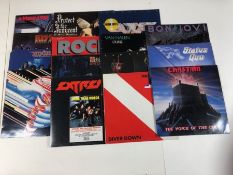 15 HARD ROCK/HEAVY METAL LPs/12" including: Annihilator, Kiss, Angel, Judas Priest, Meatloaf, Van