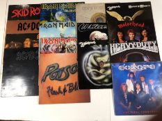 15 HARD ROCK/HEAVY METAL LPs/12" including: Iron Maiden (Number Of The Beast, Seventh Son & Live