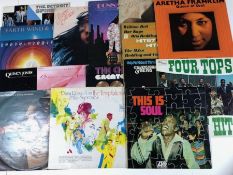 16 SOUL/FUNK LPs including: Detroit Spinners, Wilson Pickett, Aretha Franklin, Four Tops, Earth,