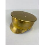 Military interest, WW1 trench art cap, made from a brass shell case dated 1916.