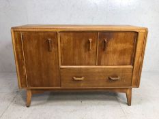 Mid Century G-Plan sideboard with two cupboards and drawer under, approx 122cm x 45cm x 85cm tall