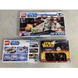 Three items of Star Wars collectables Lego kits and a Chess set. All play worn and As Found