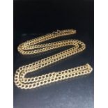 9ct yellow gold long double link necklace chain approx 76cm in length and 23.6g