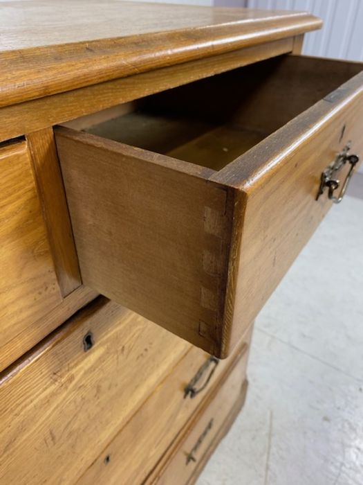 Satinwood chest of five drawers (A/F), approx 102cm x 48cm x 99cm tall - Image 6 of 6